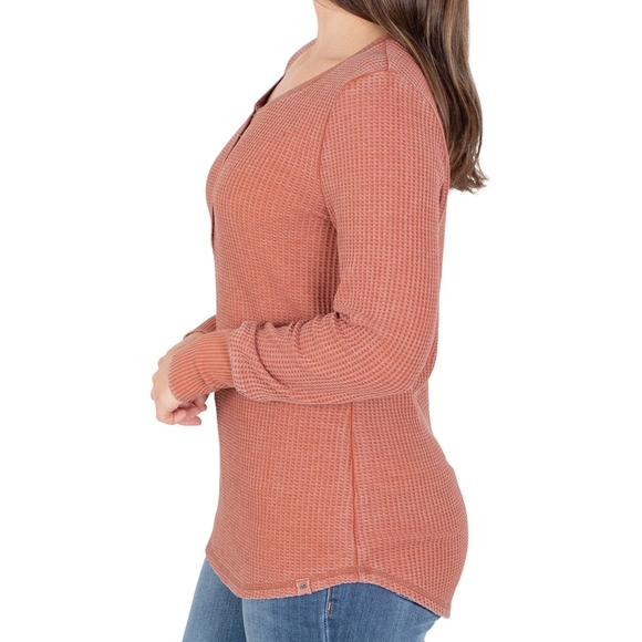 NWT Seven7 Ladies S.Various Colors Waffle Henley Long Sleeve Top - Picture 2 of 12